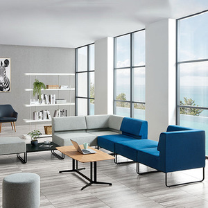Ensemble de canapés de salle d'attente en cuir de haute qualité pour salon de beauté et clinique dentaire - Mobilier commercial de luxe modulaire et écologique - Product Image 2
