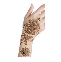 Pochoirs personnalisés marron blancs autocollants imperméables de tatouage au henné pour les mains et les ongles