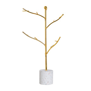 Mystic Arts Twig Jewelry Rack Gold Metal Terrazzo Base Modern Simple Countertop Display for Earrings Accessories - Product Image 5