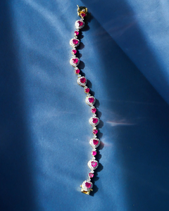 Scarlet Heirloom <b>Bracelet</b> Elegant Luxury Red <b>Gemstone</b> Inspired <b>Bracelet</b> Vintage Designer Fashion Jewelry Premium Gold Tone Chain - Product Image 3