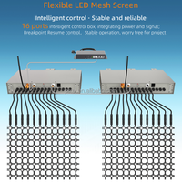 Écran LED en maille de contrôle intelligent de taille personnalisée souple P50 polychrome pour une utilisation de jour de façade de médias extérieurs