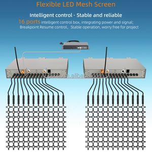 户外媒体立面日间使用的柔性软P50全彩定制尺寸智能控制网格发光二极管屏幕 - Product Image 5