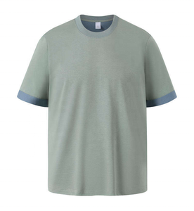 <span class=keywords><strong>T</strong></span>-shirt personnalisé en coton vierge 240 g/m² pour homme, col rond, design bicolore - Product Image 2