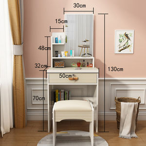 Tocador Pequeño Apartamento Simple Moderno Espejo Giratorio Tocador con Cajón Gabinete de Almacenamiento Tocador - Product Image 3