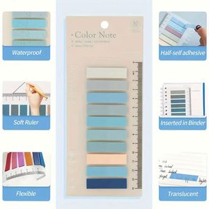 Notas Adhesivas Estilo Morandi con Pestañas Transparentes Autoadhesivas, Índice PET, Regla PP, Bloc de Notas para Oficina o Escuela - Product Image 6