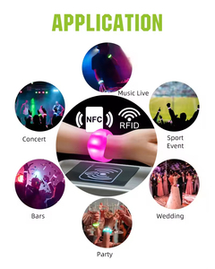신제품 DMX 제어 T5577 칩 <span class=keywords><strong>NFC</strong></span> 및 RFID 통신 기능 LED 팔찌, 축제 이벤트 콘서트 파티용 - Product Image 6