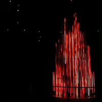 Installation d'éclairage de sculpture d'art scénique carré de grande rue commerciale extérieure allume le feu numérique
