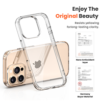 Nouvel arrivage Étui de téléphone antichoc en acrylique transparent pour iPhone 16 Plus et 16 Pro Max Étui de protection transparent pour téléphone portable