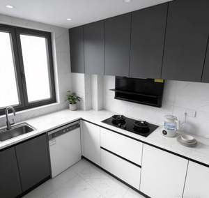 Mueble de Cocina de Aluminio, Juego Completo de Muebles de Cocina con Fregadero, Bisagras, Correderas para Cajones, para el Hogar, Villa, Muebles de Cocina - Product Image 3