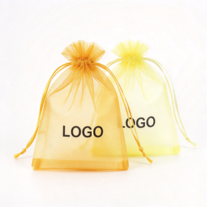 Sac en organza à cordon de serrage en gros d'usine, pochette cadeau en maille transparente avec logo personnalisé pour les faveurs de mariage, les bijoux et l'emballage de bonbons - Product Image 6