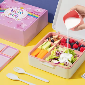Fiambrera de plástico <span class=keywords><strong>Spiderman</strong></span> apilable multifuncional personalizada fácil de limpiar sin BPA respetuoso con el medio ambiente y juego de botellas de agua para niños - Product Image 3