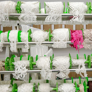 Ribete de Encaje Guipur Bordado <span class=keywords><strong>con</strong></span> Borde, <span class=keywords><strong>Cinta</strong></span> de Poliéster, Hilo de Leche, Encaje Francés Fino Chantilly, Ribete de Encaje Químico Bordado <span class=keywords><strong>con</strong></span> <span class=keywords><strong>Ojales</strong></span> - Product Image 1