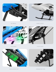 Aijh 2.4G <span class=keywords><strong>RC</strong></span> Máy Bay Trực Thăng Đồ Chơi <span class=keywords><strong>4K</strong></span> Kép Máy Ảnh Wifi FPV 3.5 Kênh Với Con Quay Và LED Ánh Sáng Bền <span class=keywords><strong>RC</strong></span> Máy Bay Bay Không Người Lái Đồ Chơi - Product Image 2