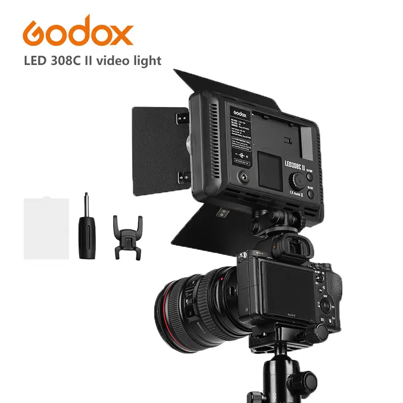 Портативная студийная Светодиодная панель Godox LED308IIC LED308C II LED308II 3300K-5600K для камеры Canon Nikon DV видеокамера