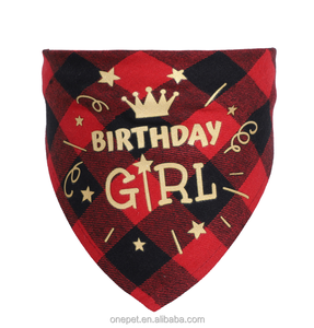 Bandanas pour <span class=keywords><strong>chien</strong></span> de taille réglable Conception de fête d'<span class=keywords><strong>anniversaire</strong></span> en polyester Écharpe pour animaux de compagnie bavoirs - Product Image 6