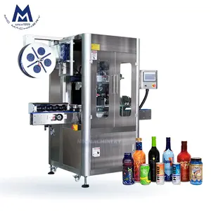 Automatic heat beer bopp glass water opp can plastic bottle shrink sleeve labeling machine