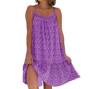 เดรสสายเดี่ยวลายดอกไม้สไตล์ยุโรปอเมริกันแบบชนบท เอวทรงเอ็มไพร์ ความยาวปานกลาง คอลเลคชั่นใหม่รับซัมเมอร์ - Product Image 6