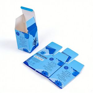 Custom Logo Modern Recycled Materials Tea Packaging <b>Box</b> Self Erecting Auto <b>Lock</b> Bottom Cardboard Gift & Health Care Product - Product Image 5