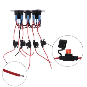 Panel de interruptores basculantes LED universal de 5 posiciones con cargadores USB 3.0, voltímetro digital de 12V/24V y adaptador de corriente para camiones - Product Image 5