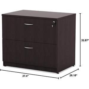 Archivador Lateral Alera Serie Valencia con 2 Cajones para Documentos Tamaño Legal/Carta, Color Espresso, 34 x 22.75 x 29.5 Pulgadas, para Oficina o Taller, Panel de Madera - Product Image 3