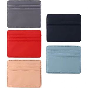 Siy1719 Custom Logo Soft Cow Pebble Pu Leather Credit Wallet Slim Men Women Pocket <b>Id</b> Card <b>Holder</b> - Product Image 1