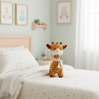 Peluche d'animal de la forêt la plus vendue : girafe, chien, lapin, éléphant – brodée, super douce, anti-stress, cadeau d'anniversaire