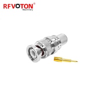 RFVOTON connecteur BNC prise mâle à sertir (EZ) connecteur étanche RF sans soudure pour câble WTR400 RG8