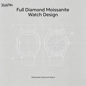 <span class=keywords><strong>Montre</strong></span> Moissanite Style Vintage Diamant VVS Entièrement Sertie Hip Hop Automatique Mécanique pour Homme Luxe - Product Image 6
