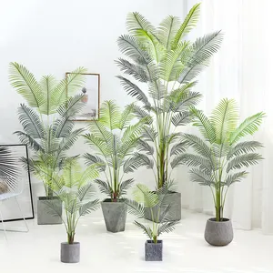 Hot Selling 2024 Artificial Palm Leaves Plants Home Decorations Plastic Artificial Palm Tree Indoor Palm Tree Decor