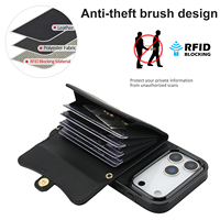 Nouvelle conception, vente en gros, portefeuille antivol multifonctionnel, antichoc, en cuir, pour téléphone portable, compatible avec iPhone et Samsung, tous types de coques