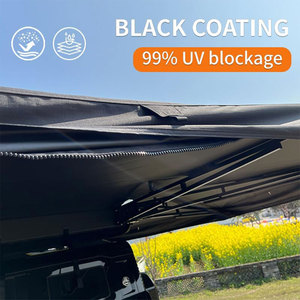 โรงงานแอมบูล <span class=keywords><strong>ขาย</strong></span>ส่ง ผ้าคลุมกันแดดสีดำเคลือบกันน้ำ ป้องกันรังสียูวี ขนาด 270 °   กันสาด<span class=keywords><strong>รถยนต์</strong></span>แบบขยายสำหรับรถแคมป์ปิ้ง SUV รถบรรทุก - Product Image 4