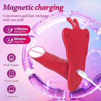 Vibrateur clitoridien vibrant pour femmes, à porter, avec fonction de stimulation par frottement et poussée, pour point G et usage anal, jouet pour adultes