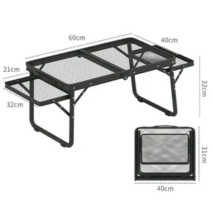 طاولات خارجية قابلة للنقل خفيفة الوزن شبكية من الحديد طاولة قابلة للطي طاولة طعام للتخييم للبيع بالجملة من المصنع