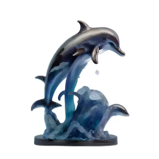 Harz Delphin Figuren/Statue/Skulptur, benutzer definierte Poly resin Meeres tier Figur für Haus & Garten Dekoration