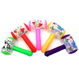 Wholesale Cartoon Plastic Pvc Small Hammer Toy Cute Inflatable Animal Hammer Toys With Bell For Kids