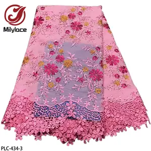 Wholesale Flower Design African 100% Cotton Lace Nigerian Guipure Cotton Lace Fabric
