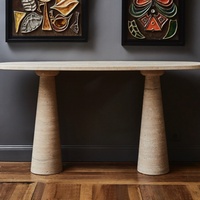 Table console moderne en travertin beige naturel pour la décoration intérieure de la maison/villa/hôtel/galerie/entrée
