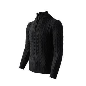 Maglione Vintage da Uomo 3XL con Mezza Zip, 100% <span class=keywords><strong>Cotone</strong></span> Lavorato a Maglia, Spesso e Intrecciato, Casual Classico <span class=keywords><strong>Basic</strong></span> Tinta Unita - Product Image 4