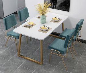 Mesa de Comedor y Sillas de Mármol de Estilo Nórdico Moderno, Mesa de Comedor Sencilla <span class=keywords><strong>para</strong></span> el Hogar, Mesa de Comedor <span class=keywords><strong>para</strong></span> <span class=keywords><strong>4</strong></span> <span class=keywords><strong>Personas</strong></span>, Mesa de Comedor <span class=keywords><strong>para</strong></span> Apartamentos Pequeños - Product Image 3