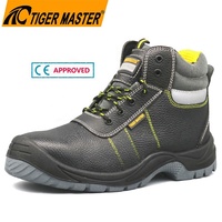 Chaussures de sécurité en cuir pour hommes CE S3, bottes de travail, embout en acier, anti-perforation, résistantes à l'huile et à l'eau, antistatiques, semelle antidérapante en PU