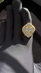 Luxury Iced Out Diamond Cross <b>Ring</b> for <b>Men</b> 925 Sterling <b>Silver</b> with Baguette Stones Long Life Quality Jewelry for Wedding Gift - Product Image 5