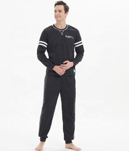Pyjama 100% coton pour hommes, vêtement de nuit, haute qualité, vente en gros, d'usine, pour la maison, 2 pièces - Product Image 6