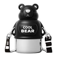 Botella de agua de oso de acero inoxidable de alta calidad M85 para niños, termos con pajita, vasos bonitos portátiles