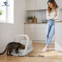 Distributeur intelligent de nourriture pour animaux de compagnie activé par puce, mangeoire pour chat avec capteur à microchip, bol amovible, couvercle anti-intrusion