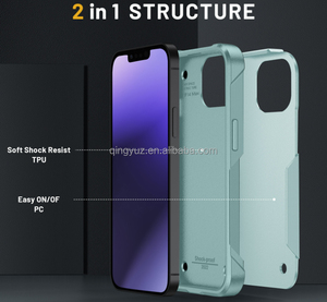2024 nouveautés produits tendance 2 en 1 coque de téléphone PC pour <span class=keywords><strong>iPhone</strong></span> 14 Pro noir nouveaux accessoires mobiles - Product Image 6