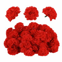 Têtes de fleurs artificielles en soie (œillets et marguerites) pour la décoration d'Halloween, les mariages, les fêtes et les accents floraux de guirlandes DIY