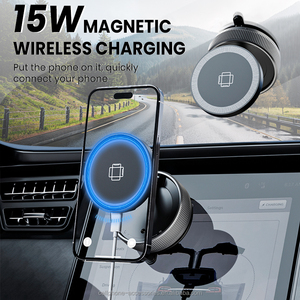 <span class=keywords><strong>Chargeur</strong></span> de voiture sans fil magnétique portable 15W, charge rapide, support à ventouse puissant pour voiture, bureau, mur en verre - Product Image 2