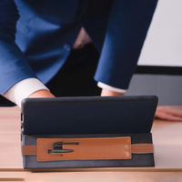 Porte-Stylo Réglable à Bande Élastique en Cuir PU, Étui de Transport pour Stylos et Crayons