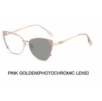 Lunettes de vue pour adultes, style œil-de-chat, unies, photochromiques, durables, légères, à monture complète, protection UV, pour myopes, vente en gros