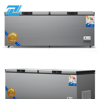 J 800L Congélateur électrique horizontal commercial à deux portes de grande capacité pour hôtels Utilisation en extérieur Refroidissement direct à économie d'énergie